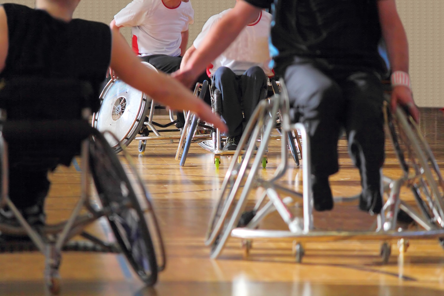 Wheelchair basketball match.